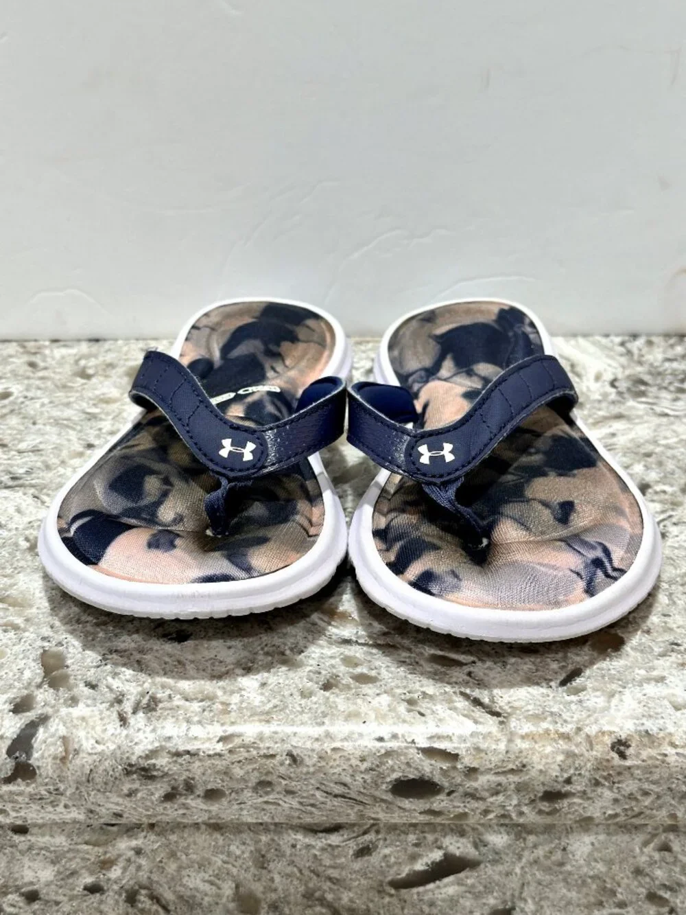 Under Armour Sandals Youth 1 Marbella VII Flip Flops 4D Foam CAMO Tie-dye Sandal